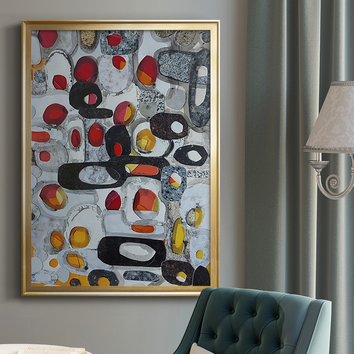 Fruit Collage I - Modern Framed Canvas Print