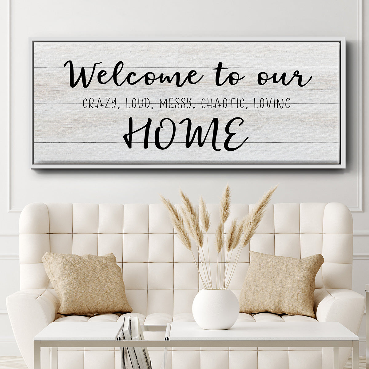Welcome to Our Home - Floater Framed Canvas Print