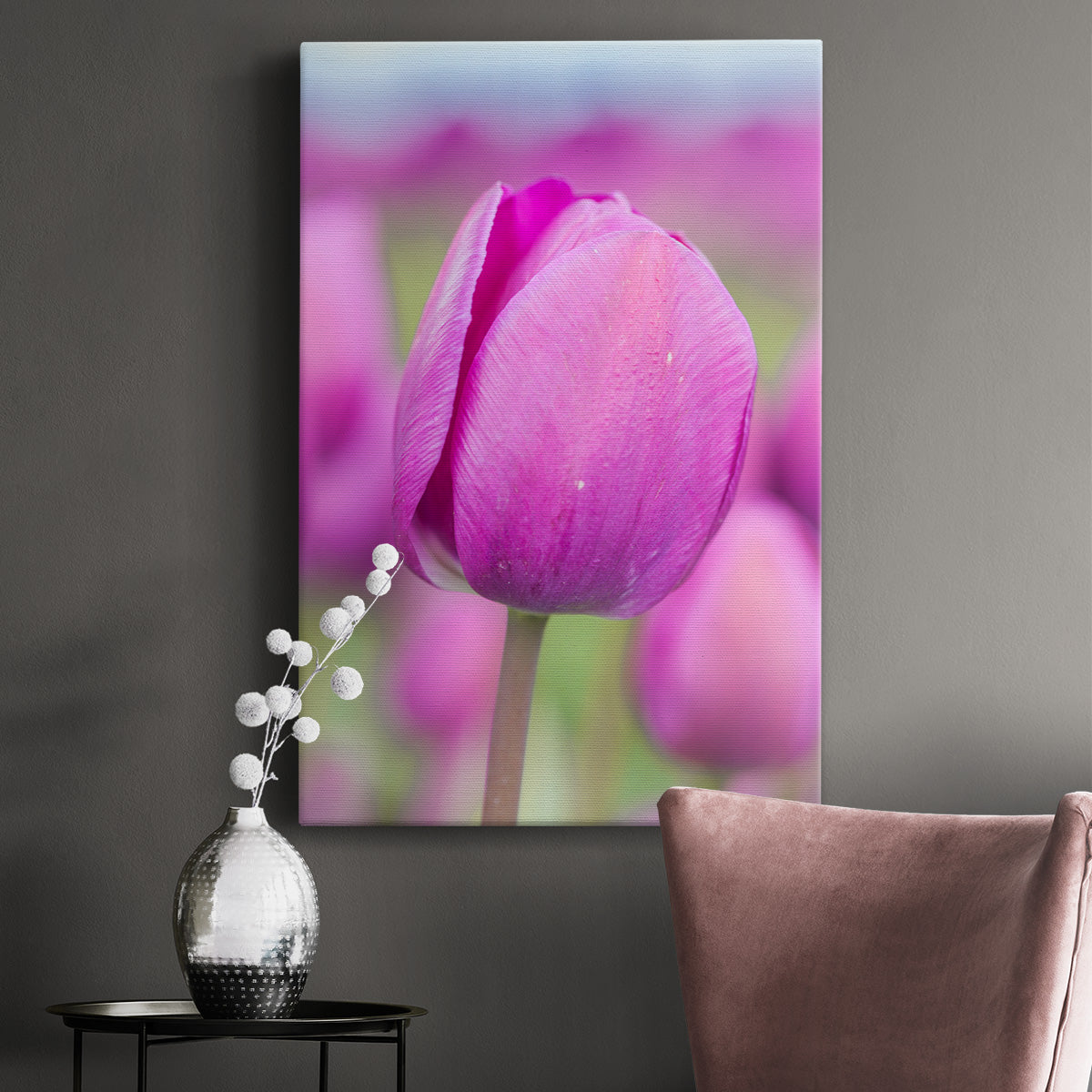 Magenta Stem - Canvas Art Print