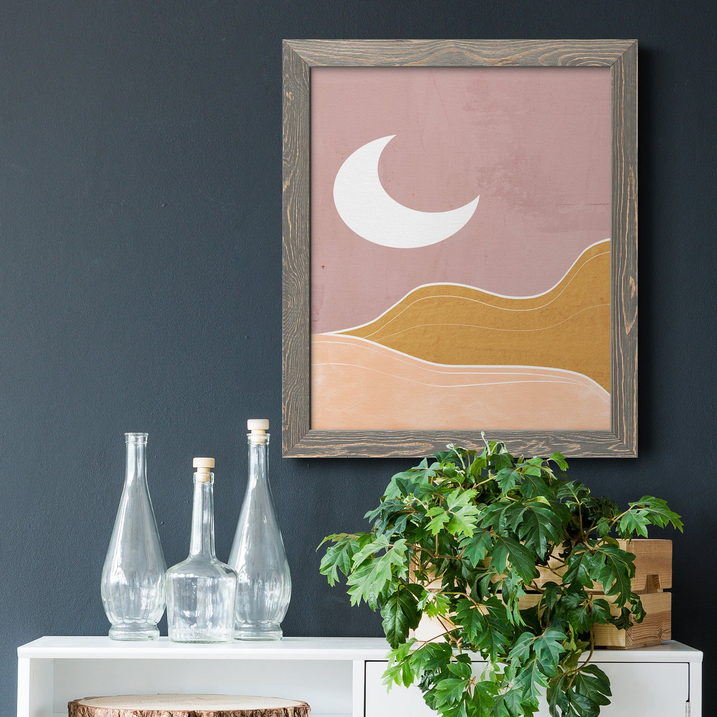 Sedona Moon - Barnwood Framed Canvas Print