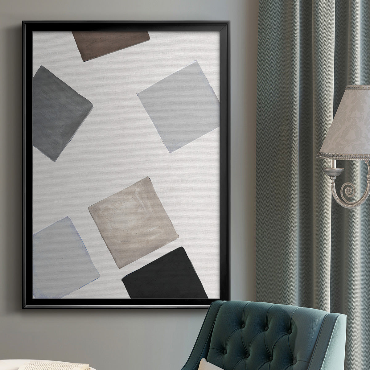 Block Encounter Revisit II - Modern Framed Canvas Print