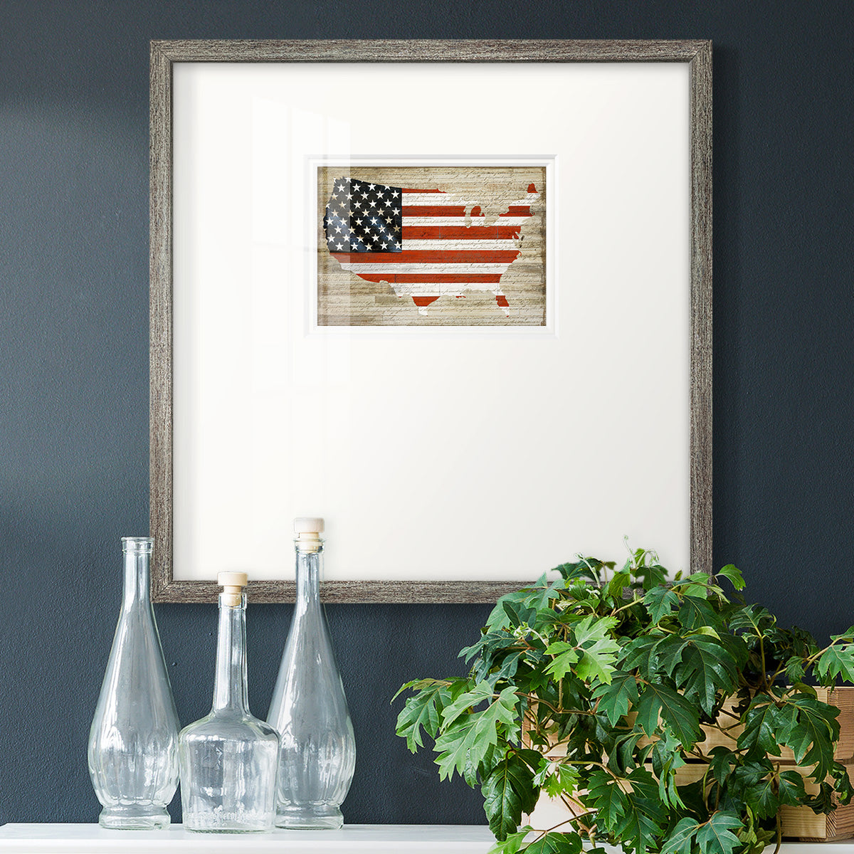 American Flag Premium Framed Print Double Matboard