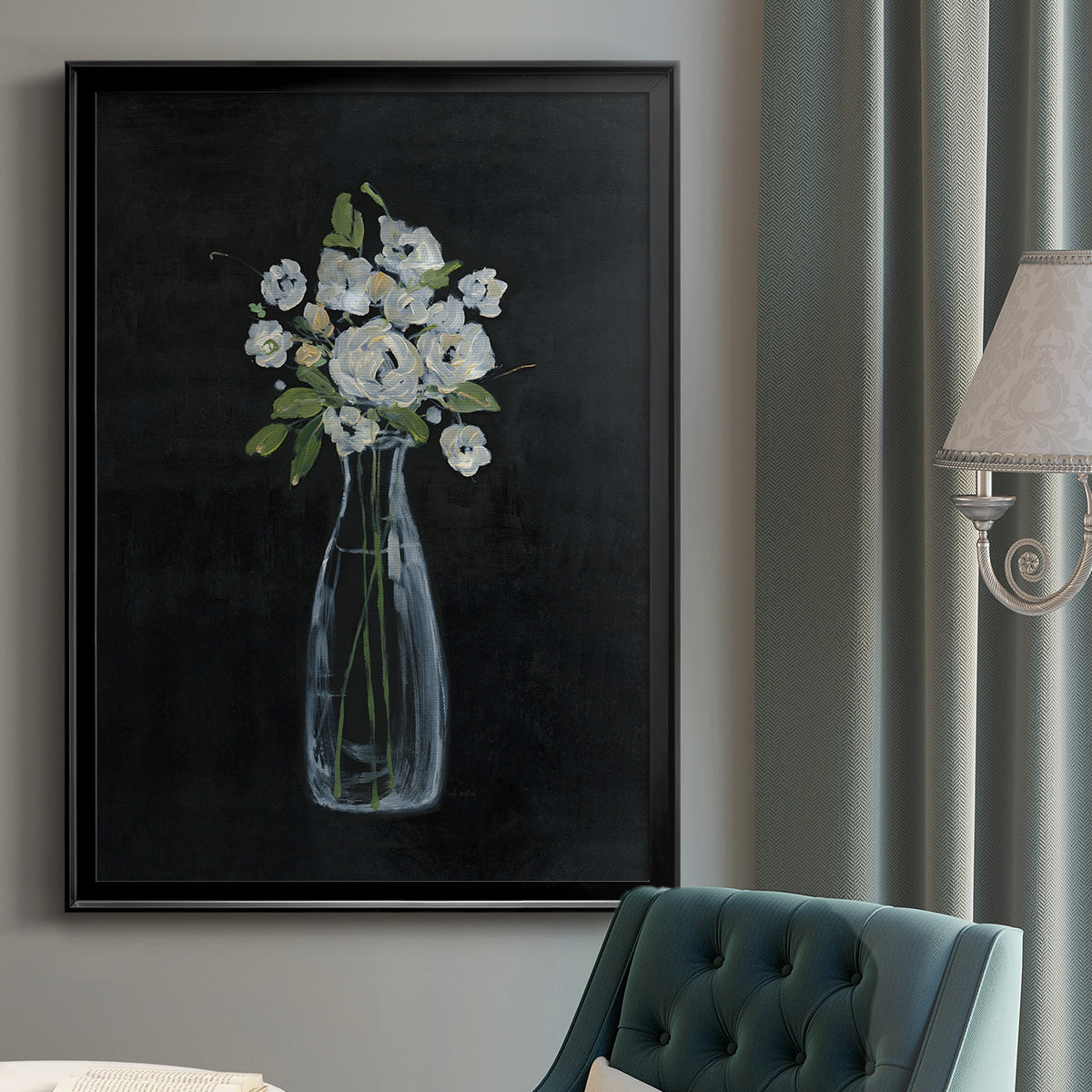 Sophisticated Farm Floral II - Modern Framed Canvas Print