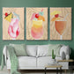 Tropical Cocktail I - Framed Premium Gallery Wrapped Canvas L Frame 3 Piece Set - Ready to Hang