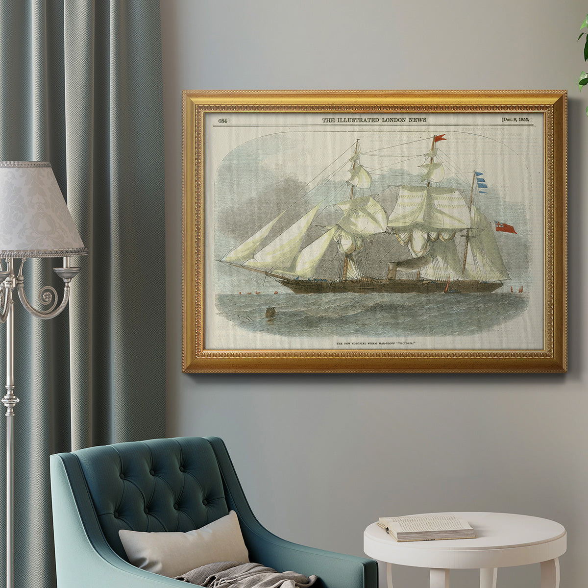 Antique Clipper Ship III Premium Framed Canvas- Ready to Hang