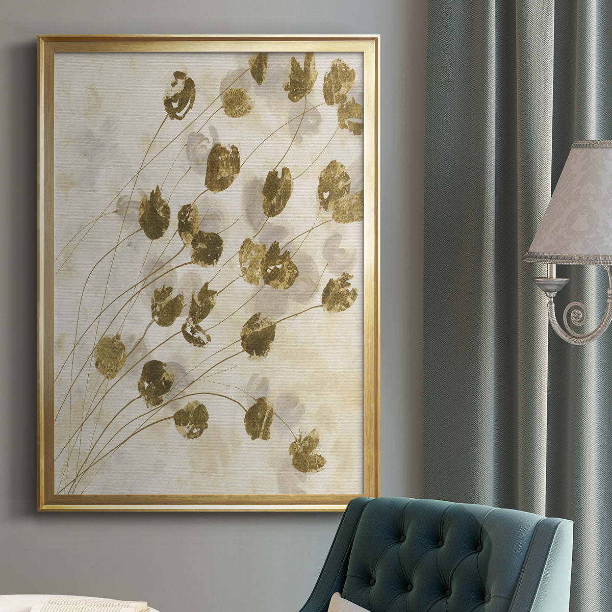 Elegance In Bloom IV - Modern Framed Canvas Print