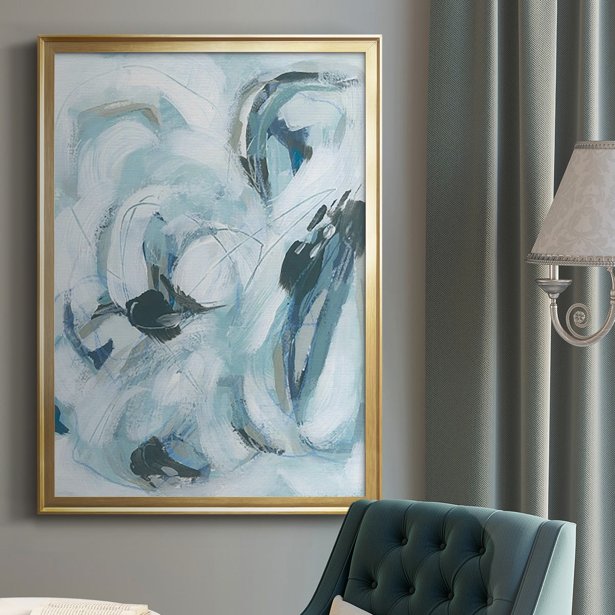 Fluid Receptor I - Modern Framed Canvas Print