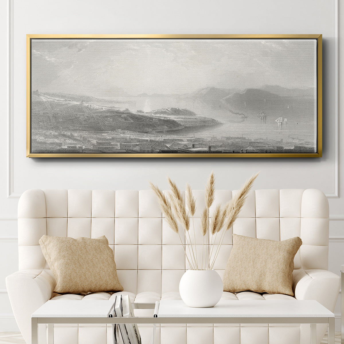 Golden Gate - Floater Framed Canvas Print