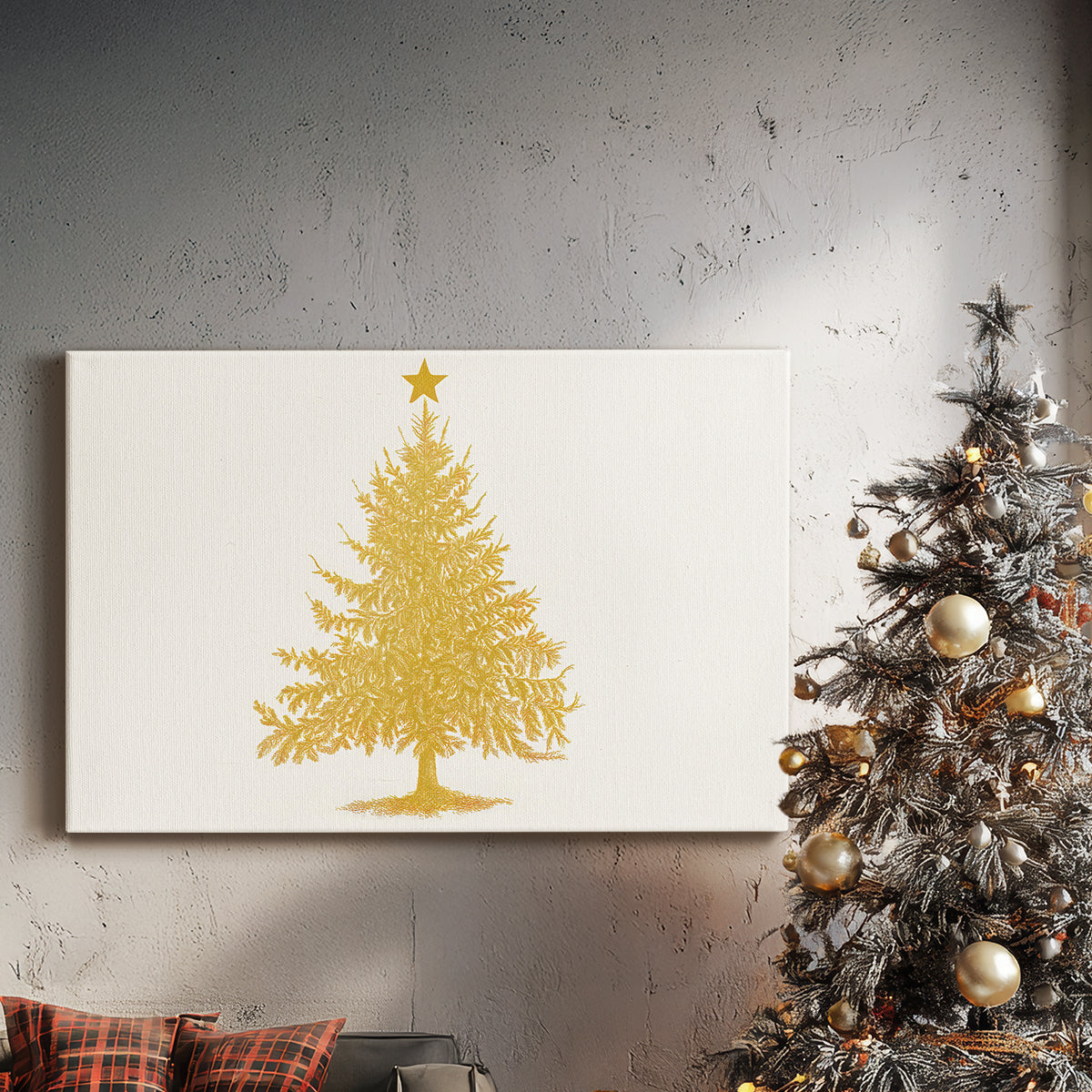 Gilded Mistletoe at Dusk - Canvas Art Print