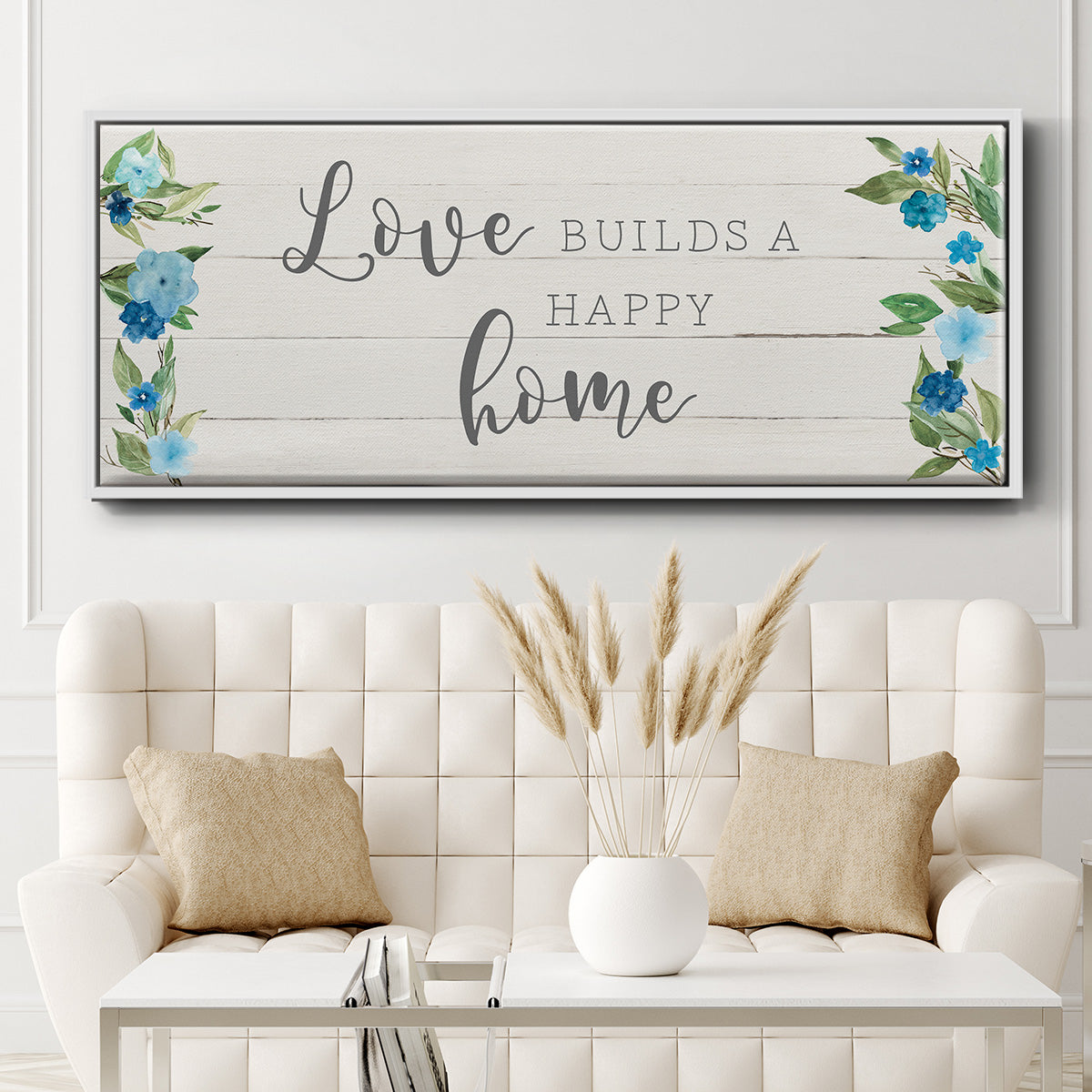Love Builds - Floater Framed Canvas Print