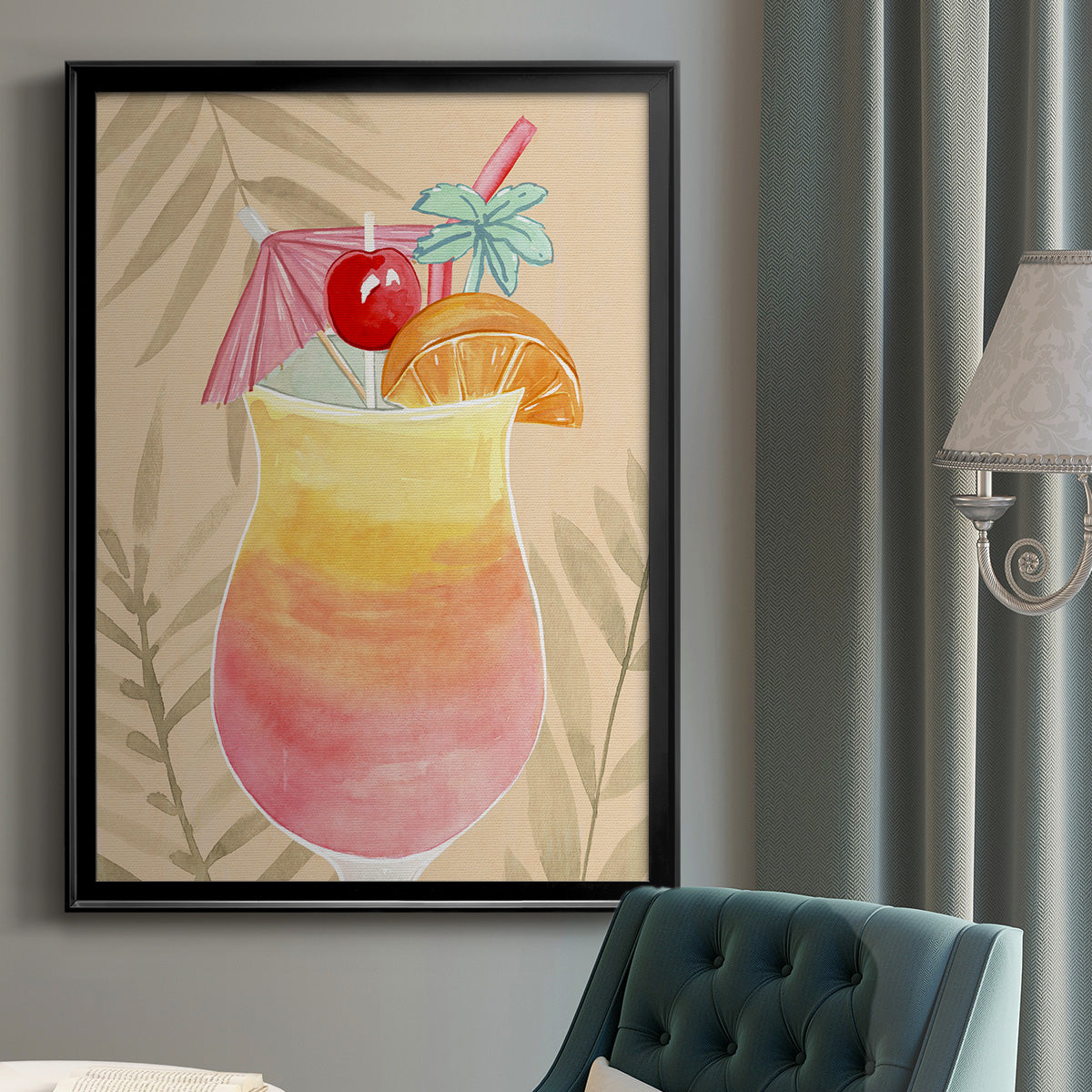 Tropical Cocktail IV - Modern Framed Canvas Print