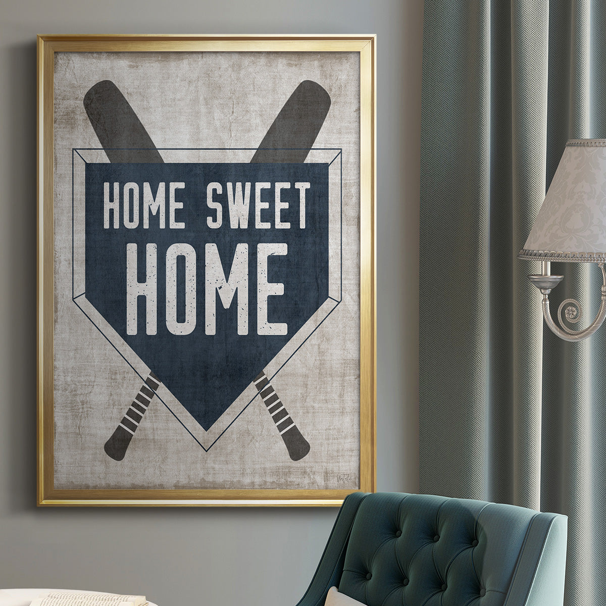 Home Sweet Home Base - Modern Framed Canvas Print