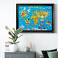 World Map Premium Classic Framed Canvas - Ready to Hang