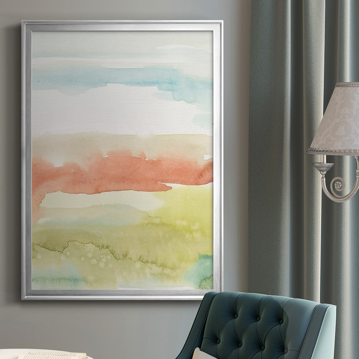 Blushing Sunrise II - Modern Framed Canvas Print