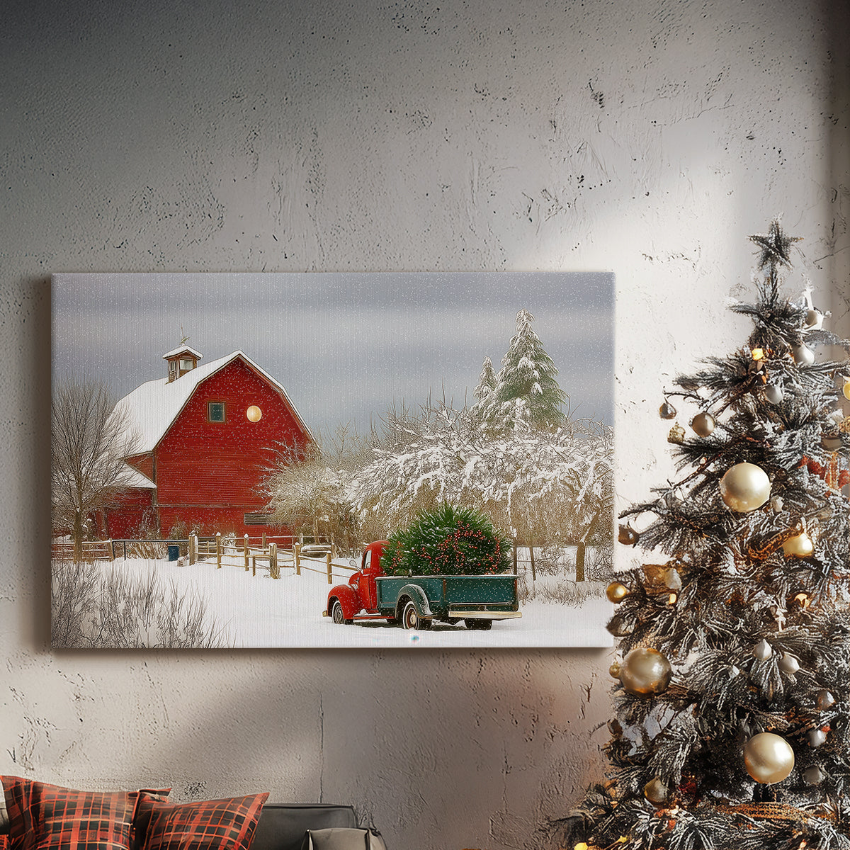 Pale Winter Yule Chapel - Canvas Art Print