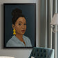 Figure in Yellow Earring - Modern Framed Canvas Print