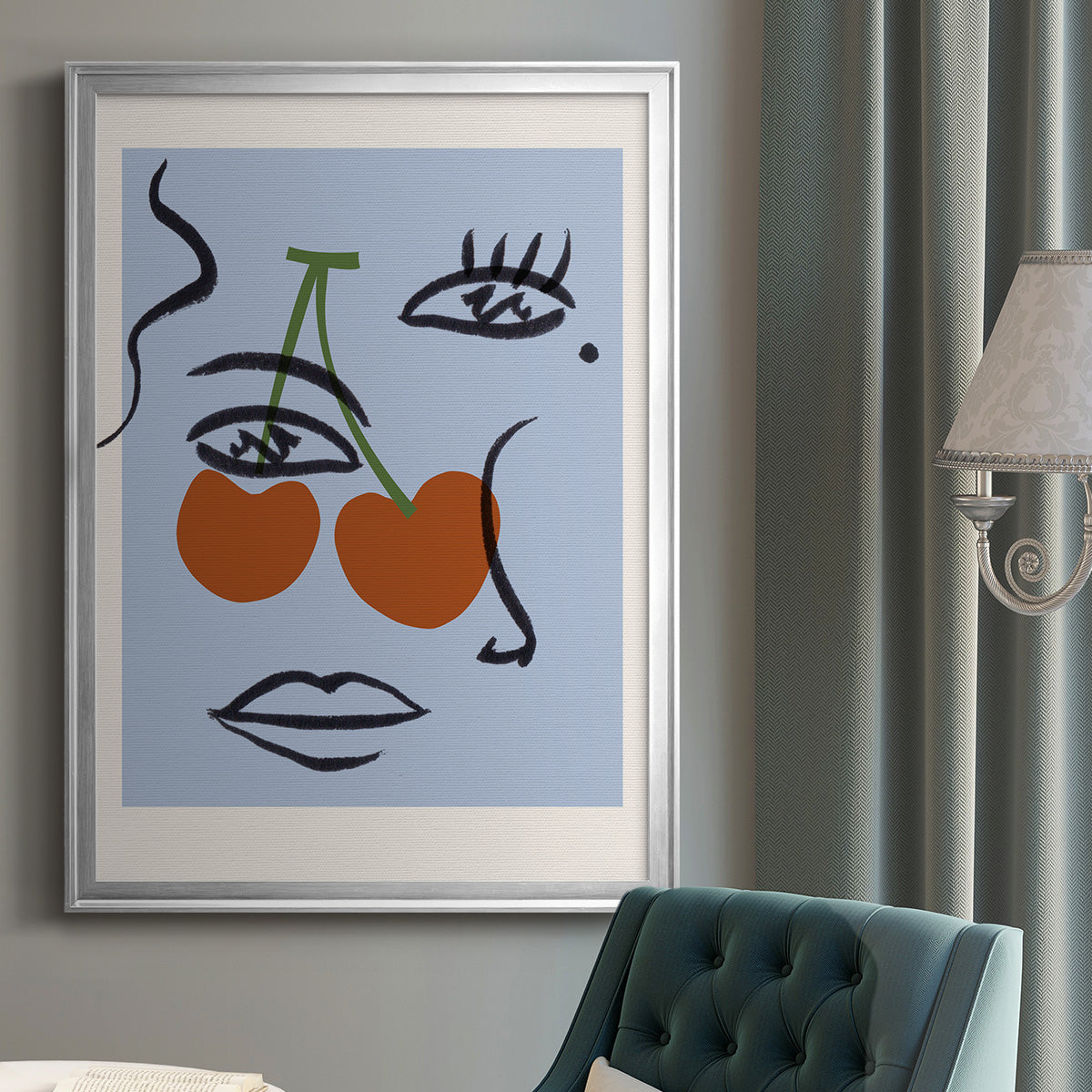 Cherry Baby I - Modern Framed Canvas Print
