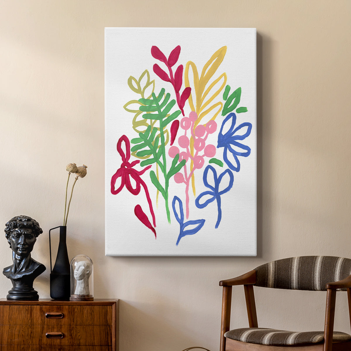 Bold Brushstroke Blooms II - Canvas Art Print