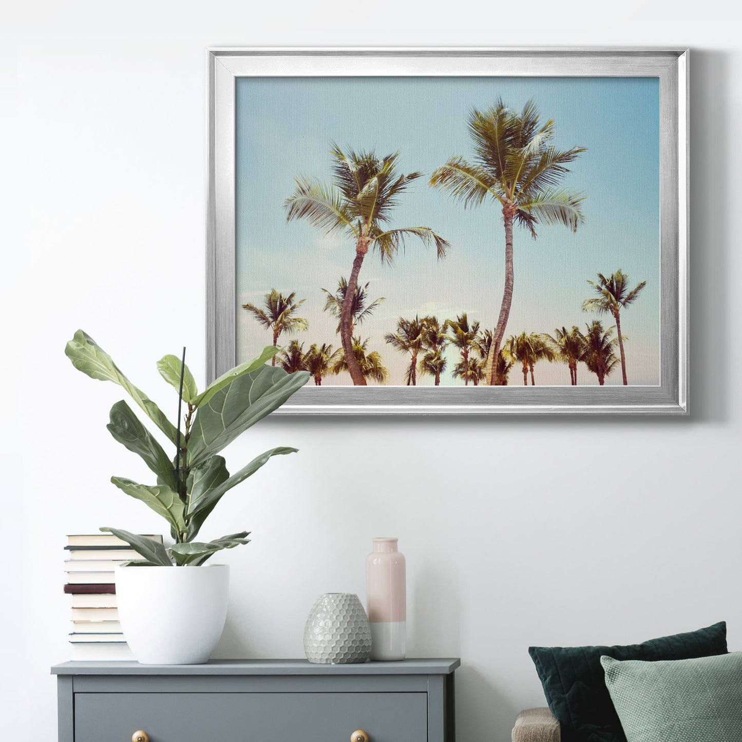 Aruba Palm - Modern Framed Canvas Print