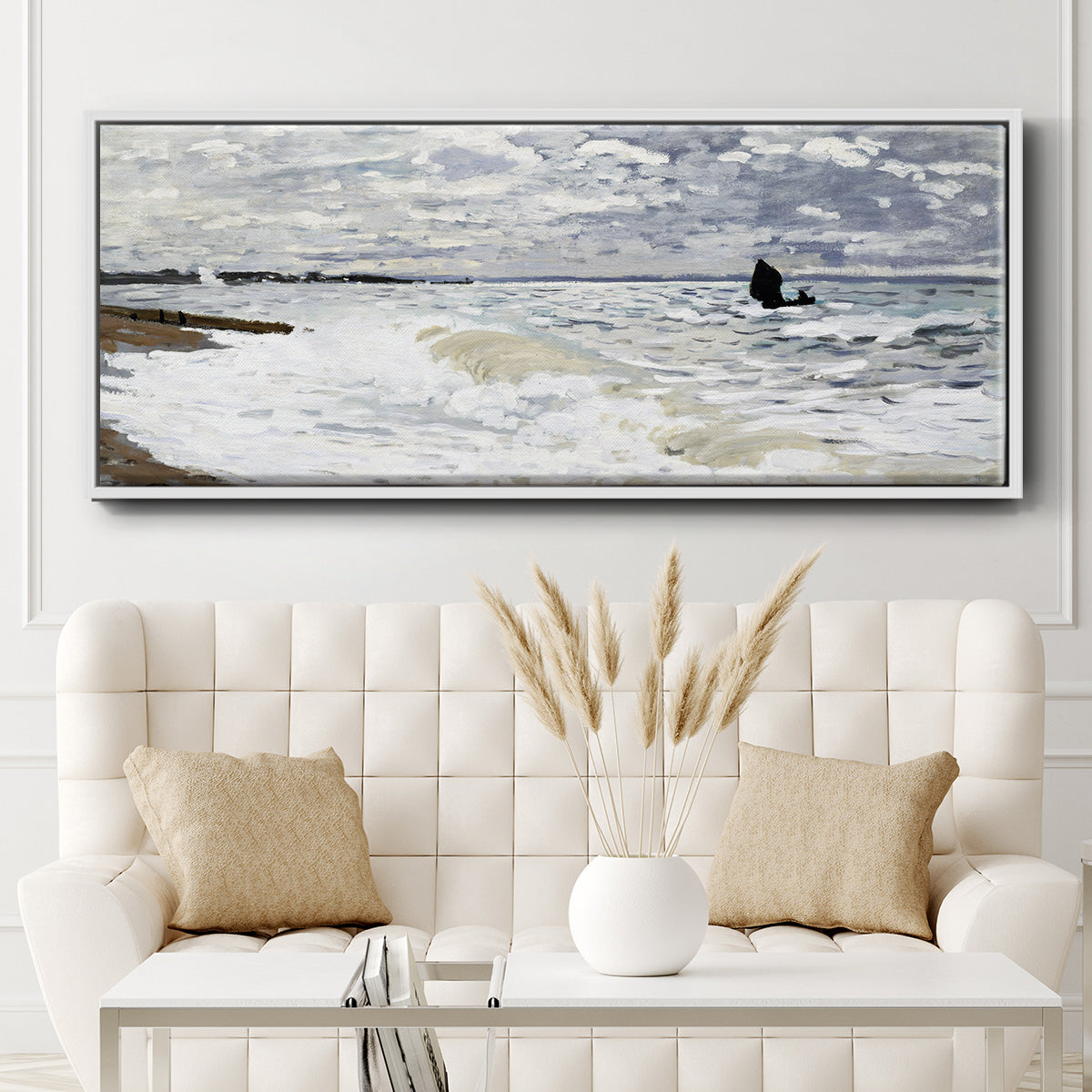 The Sea at Le Havre, 1868 - Floater Framed Canvas Print