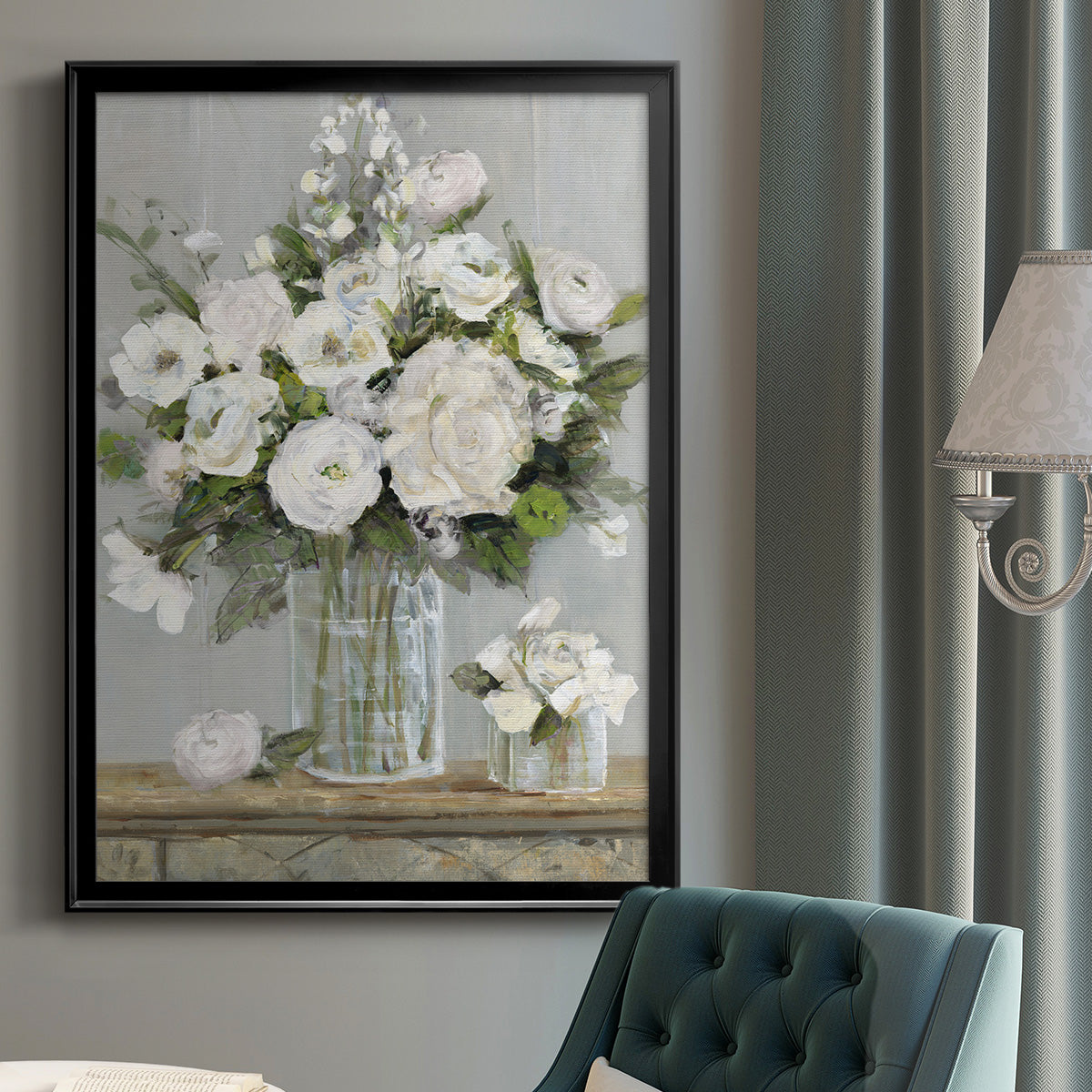 Cottage Whites - Modern Framed Canvas Print