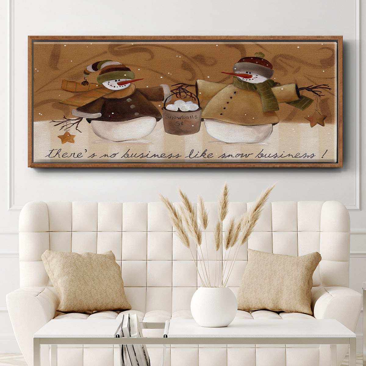 Snowballs - Floater Framed Canvas Print