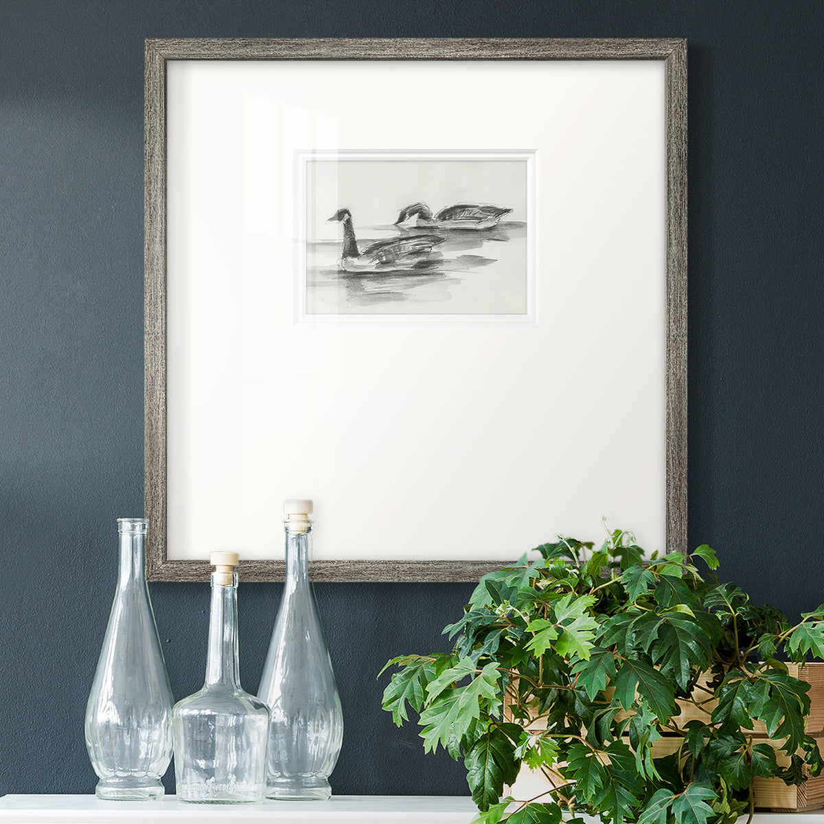 Geese Study II Premium Framed Print Double Matboard