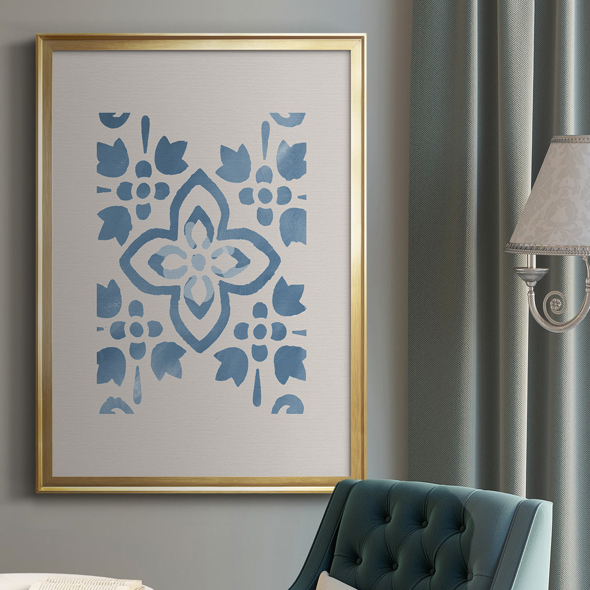 Monochrome Terra Mesa Tile I - Modern Framed Canvas Print