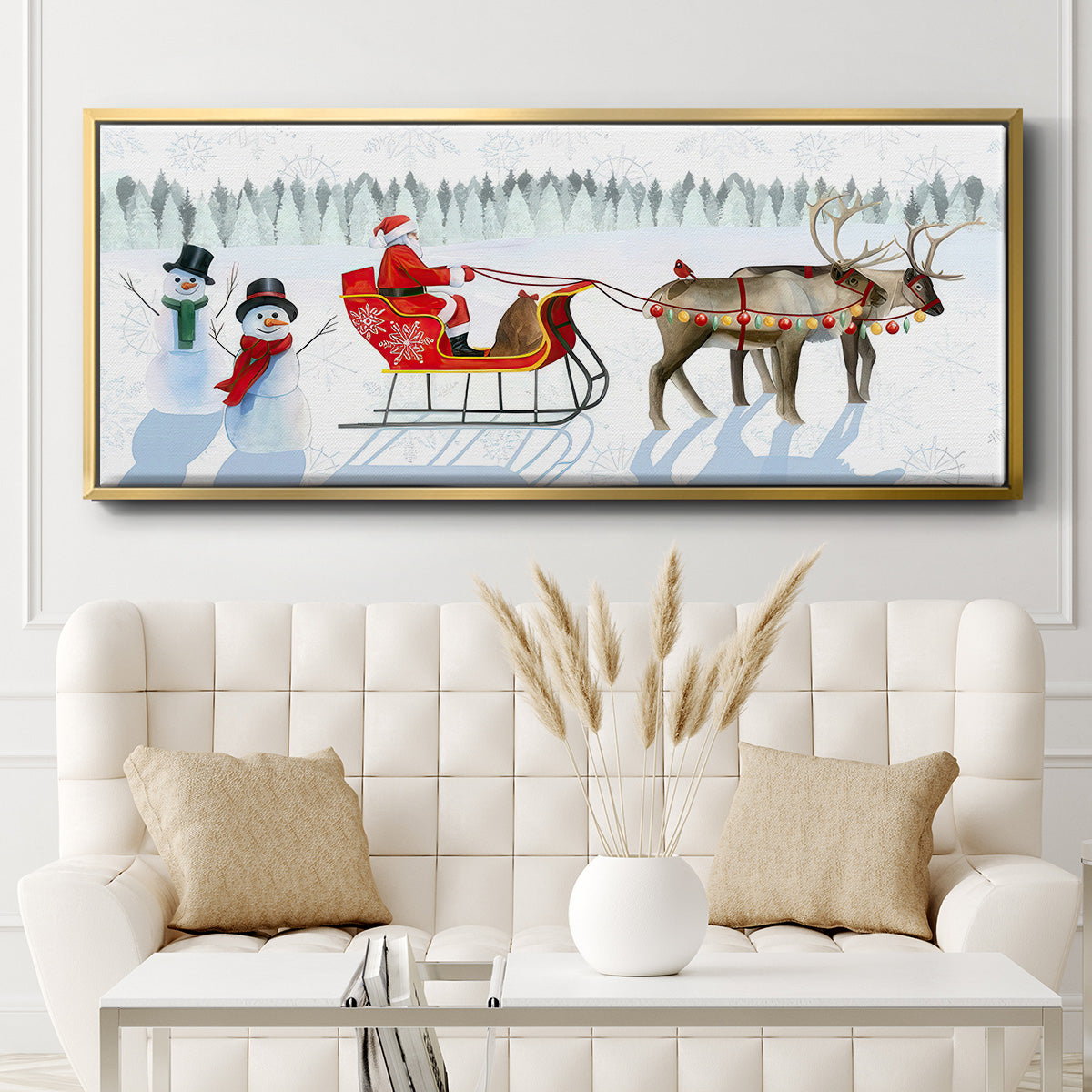 Santa's Snowmen Collection D - Floater Framed Canvas Print