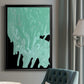 Teal Cascade I - Modern Framed Canvas Print