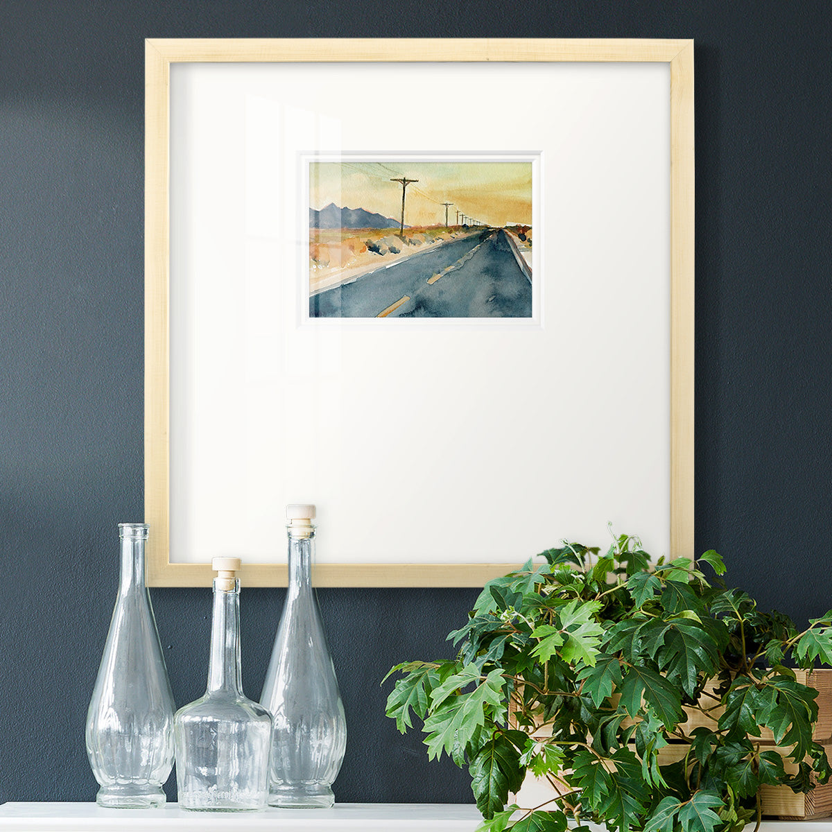 Deserted Highway II Premium Framed Print Double Matboard