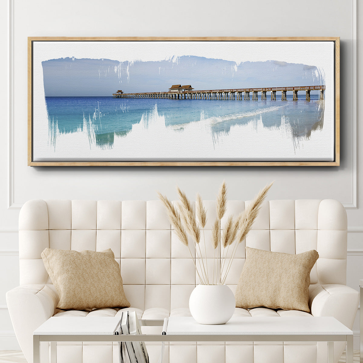 Virginia Beach Pier - Floater Framed Canvas Print