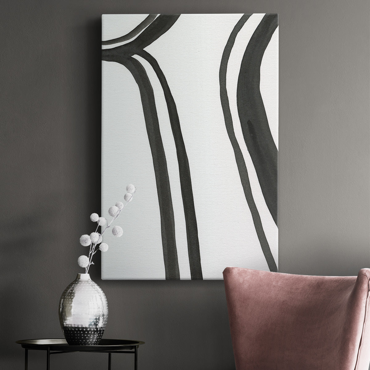 Ink Lines II Premium Gallery Wrapped Canvas - Ready to Hang