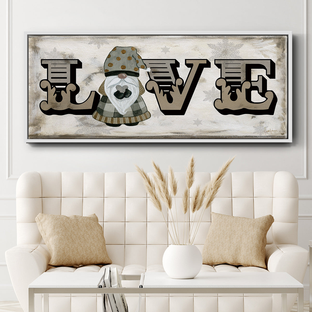 Winter Wonderland Friend Love - Floater Framed Canvas Print