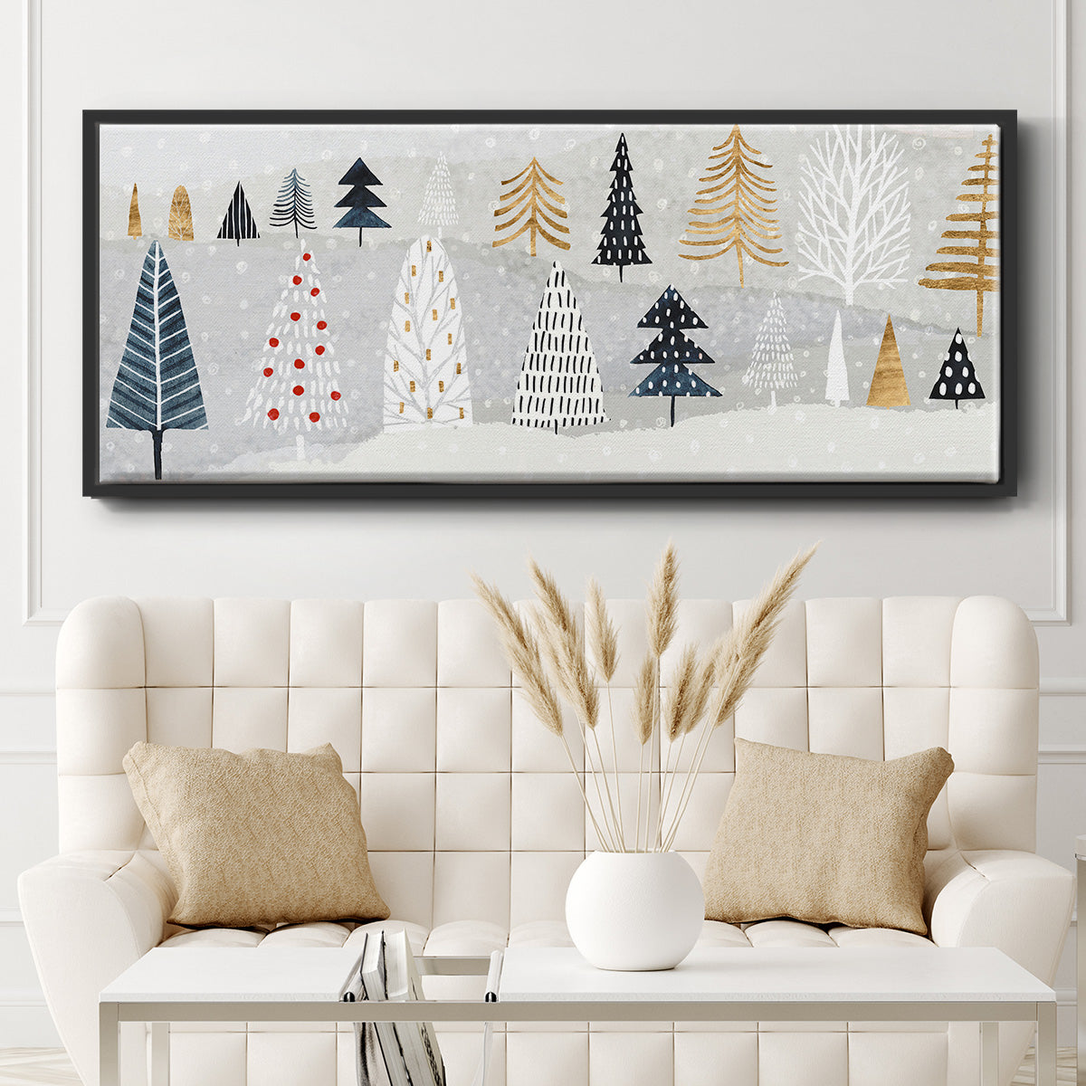 Christmas Chalet Collection D - Floater Framed Canvas Print