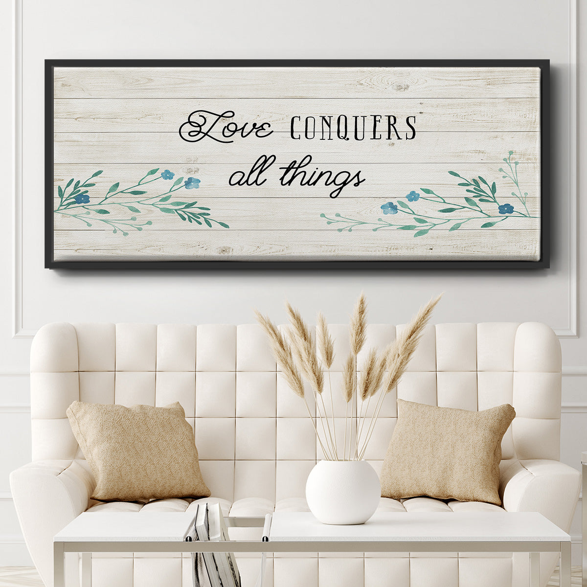 Floral Love - Floater Framed Canvas Print