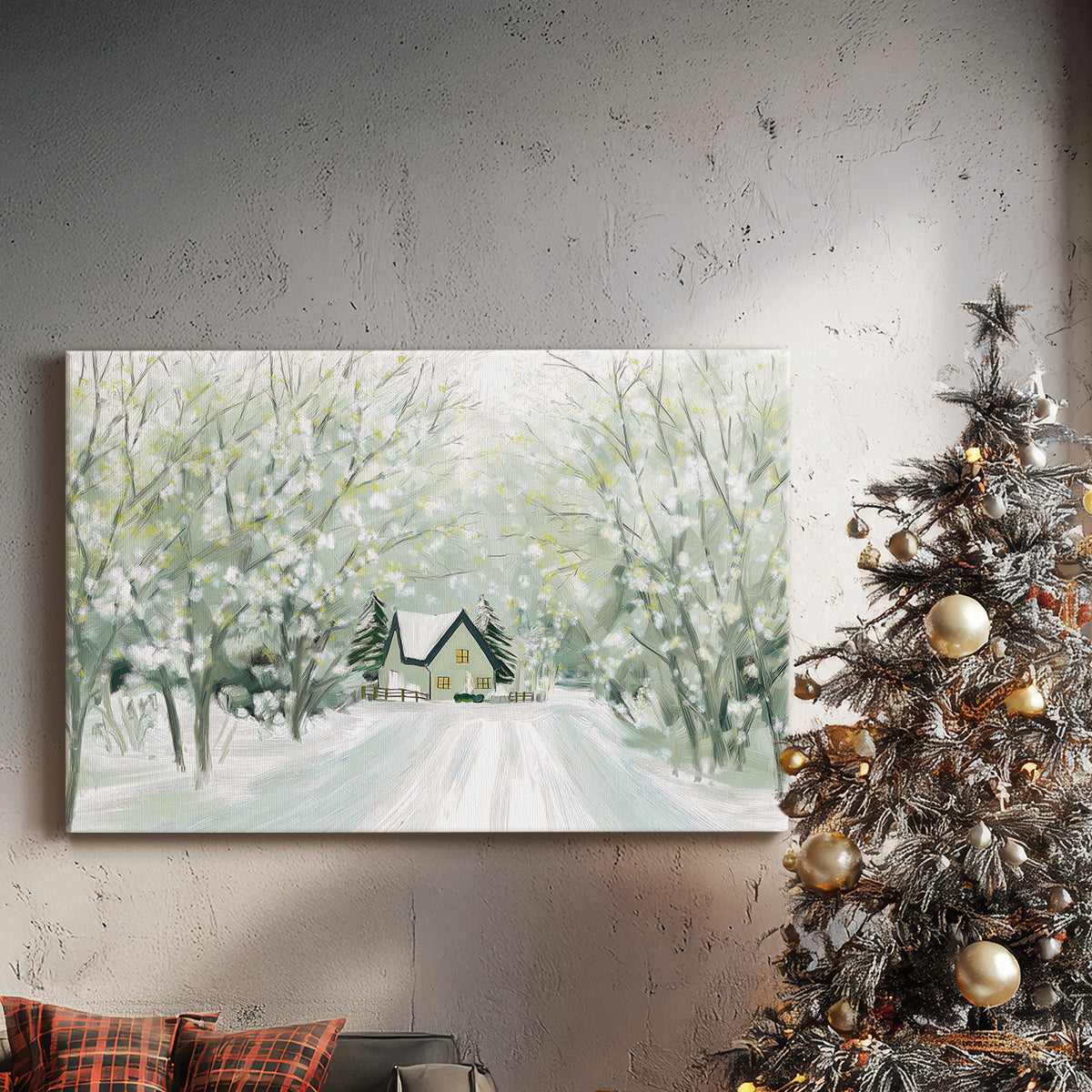 Pearled Sleigh Parish - Canvas Art Print