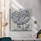 Indigo Floral on Linen III - Canvas Art Print