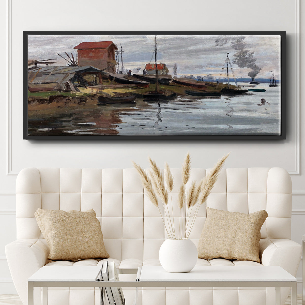 The Seine at Petit - Floater Framed Canvas Print