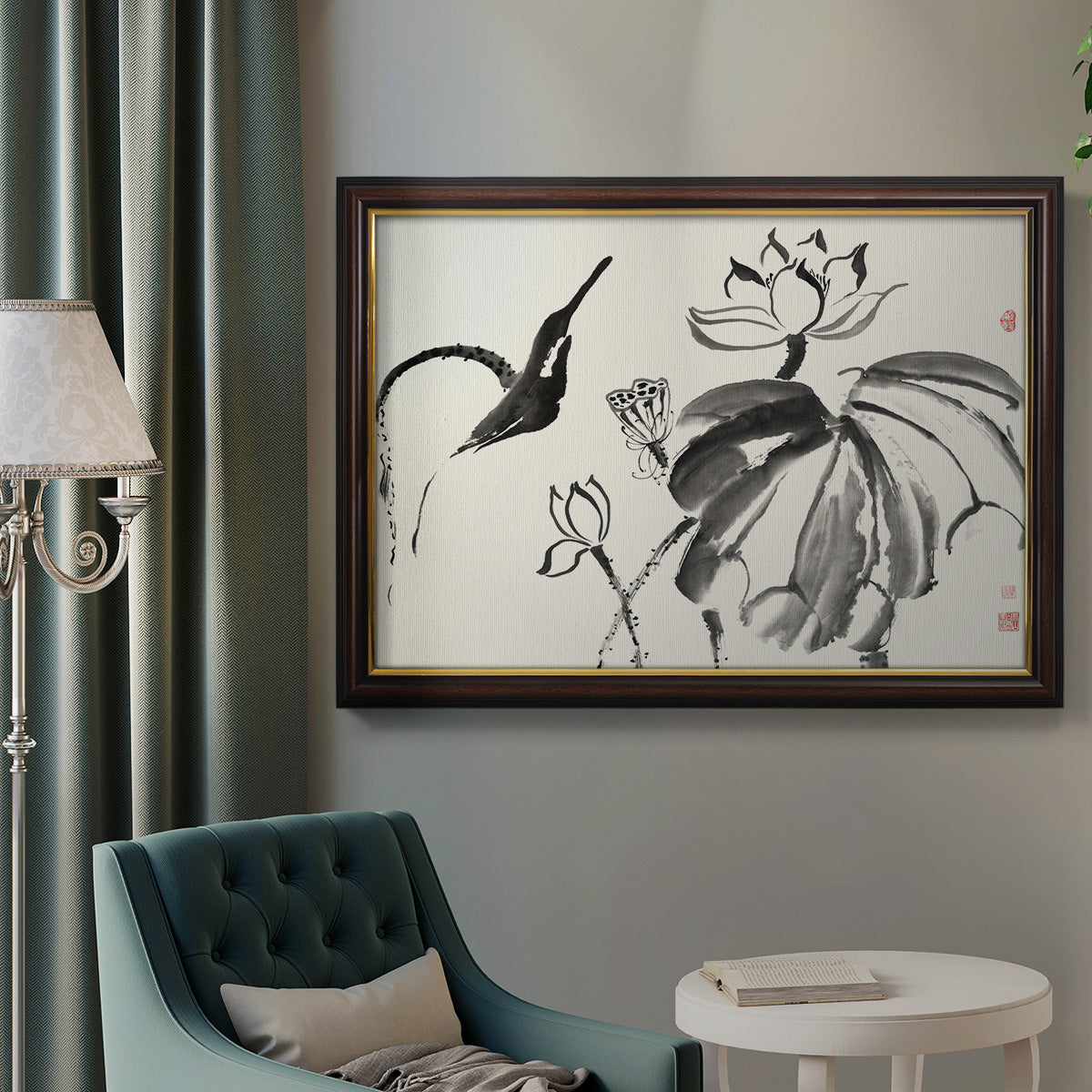 Lotus Study I Premium Framed Canvas- Ready to Hang