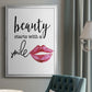 Beauty Starts With A Smile - Modern Framed Canvas Print