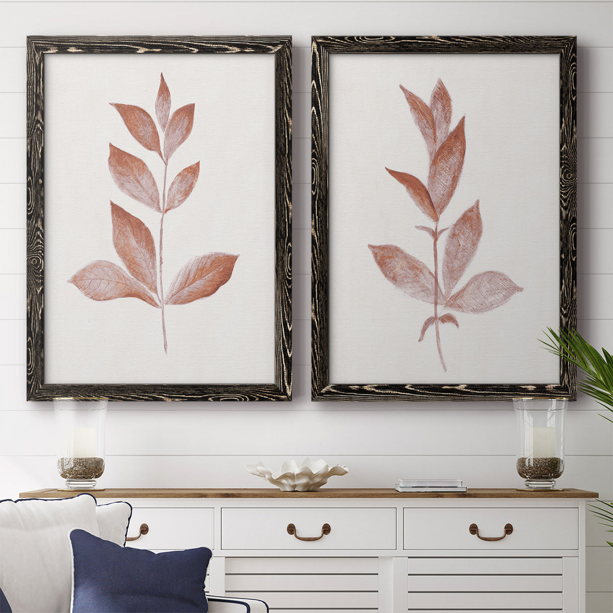 Red Leaf I - Premium Framed Canvas 2 Piece Set - Ready to Hang