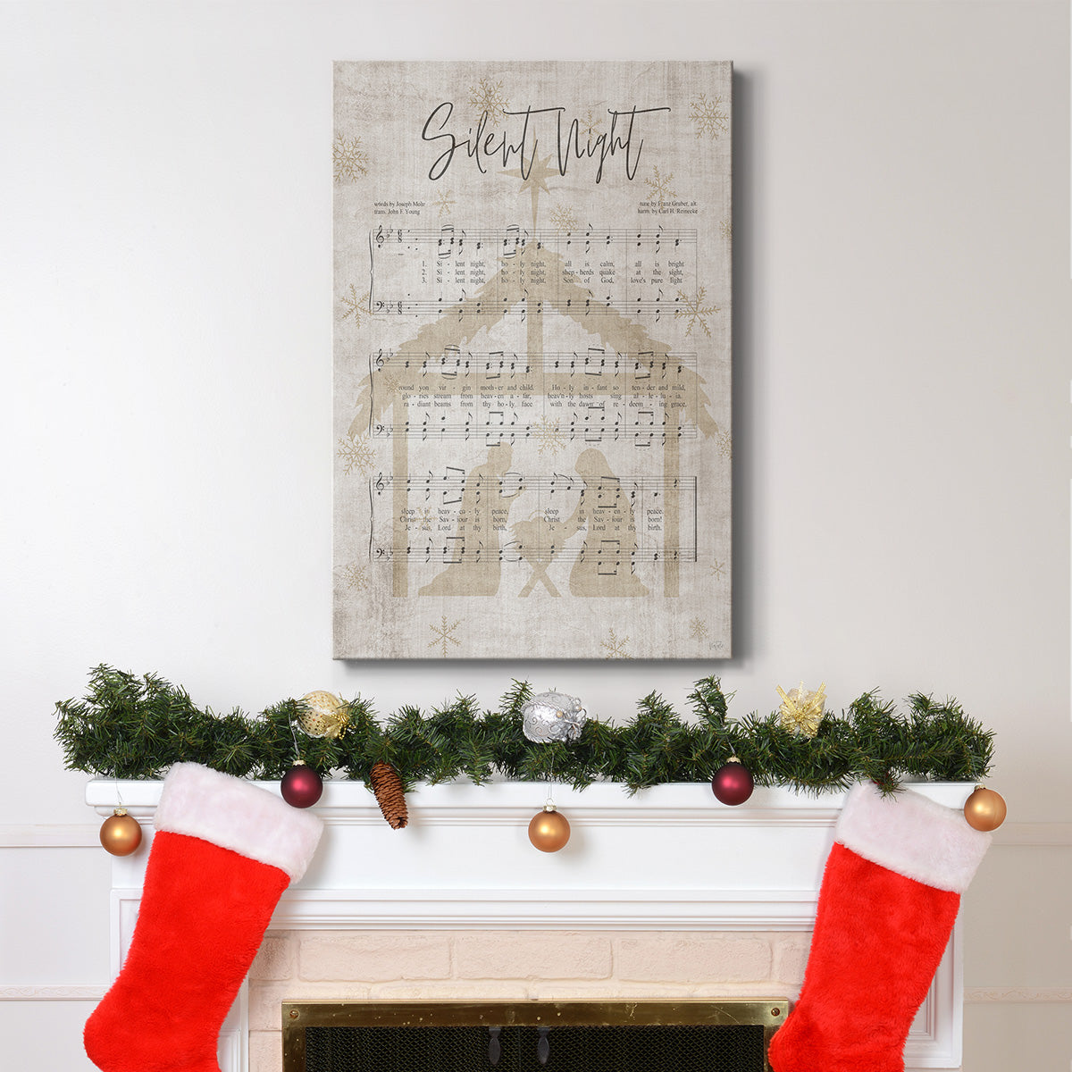 Silent Night Song Sheet - Gallery Wrapped Canvas