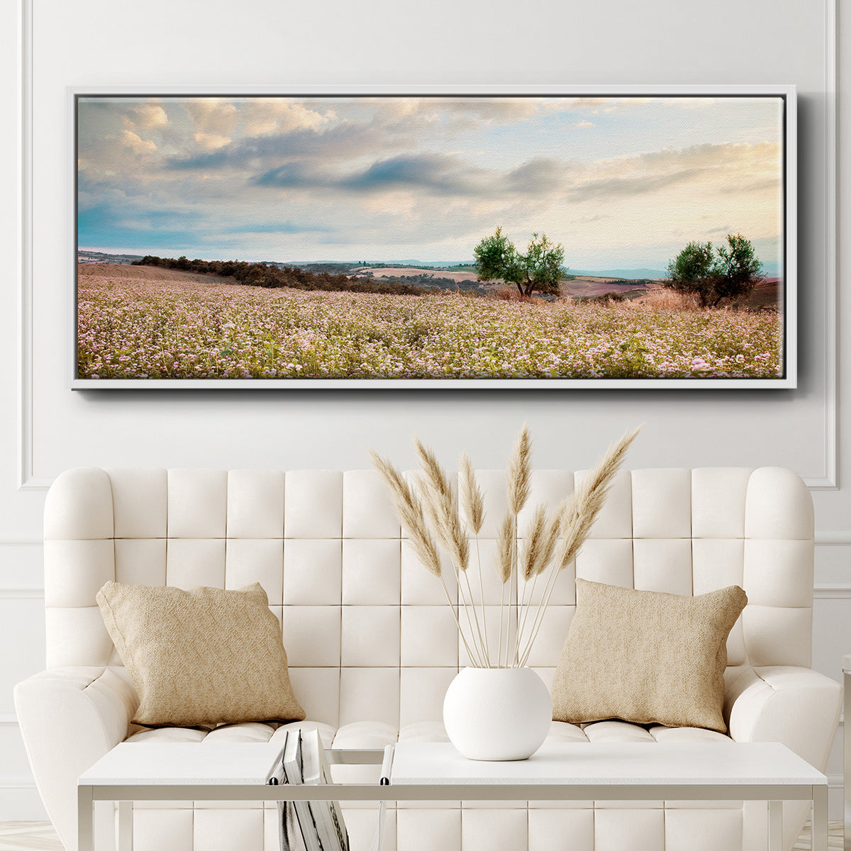 Tuscan Wildflowers - Floater Framed Canvas Print