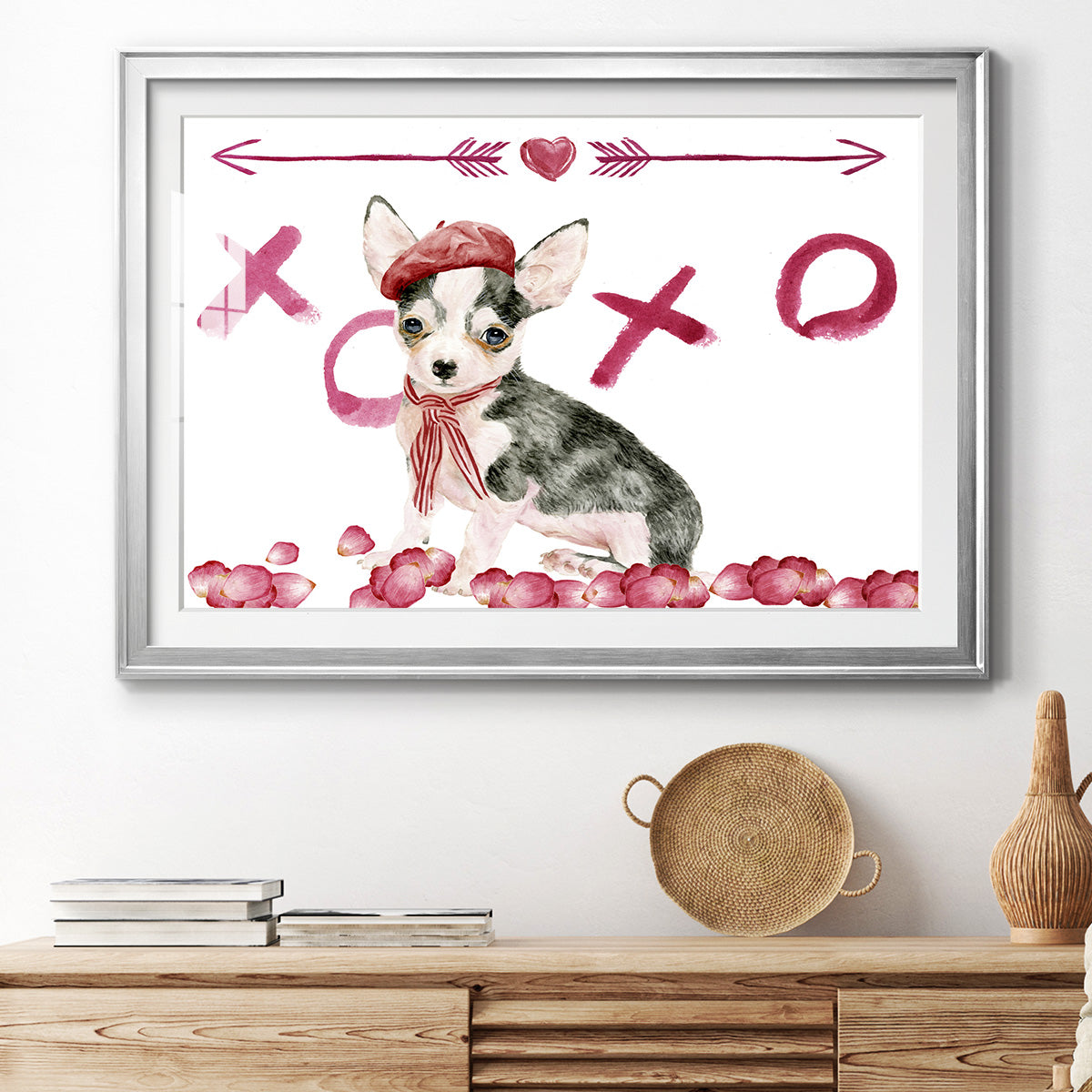 Puppy Valentine Collection A - Modern Framed Art Print