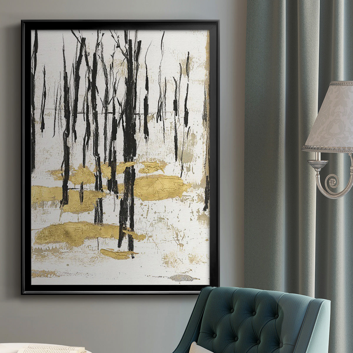 Gilded Winter I - Modern Framed Canvas Print