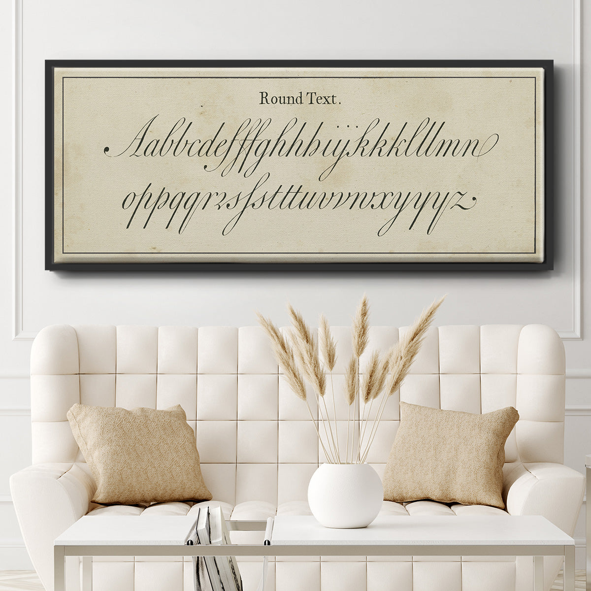 Manuscript Sampler II - Floater Framed Canvas Print