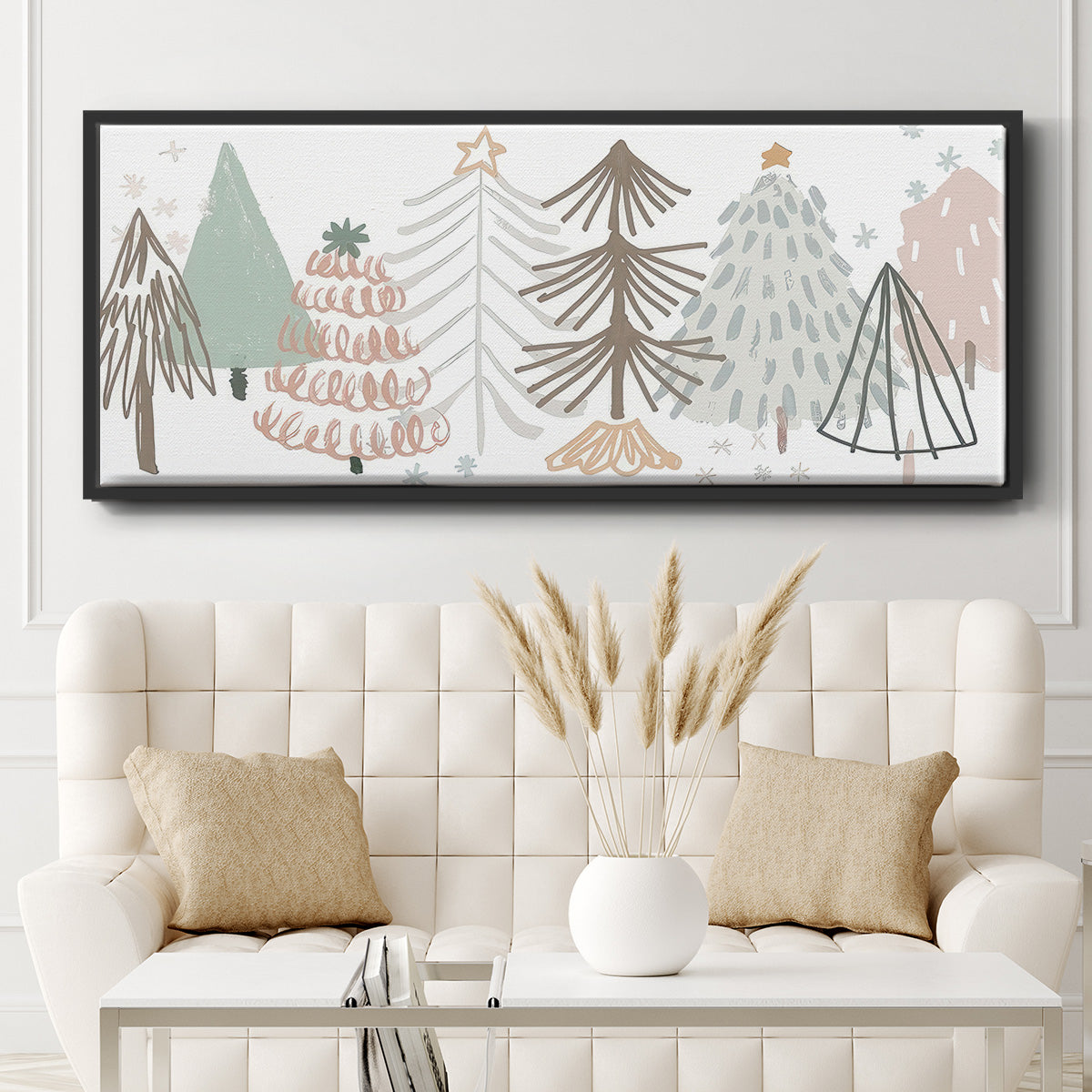 Christmas Tree Sketchbook - Floater Framed Canvas Print