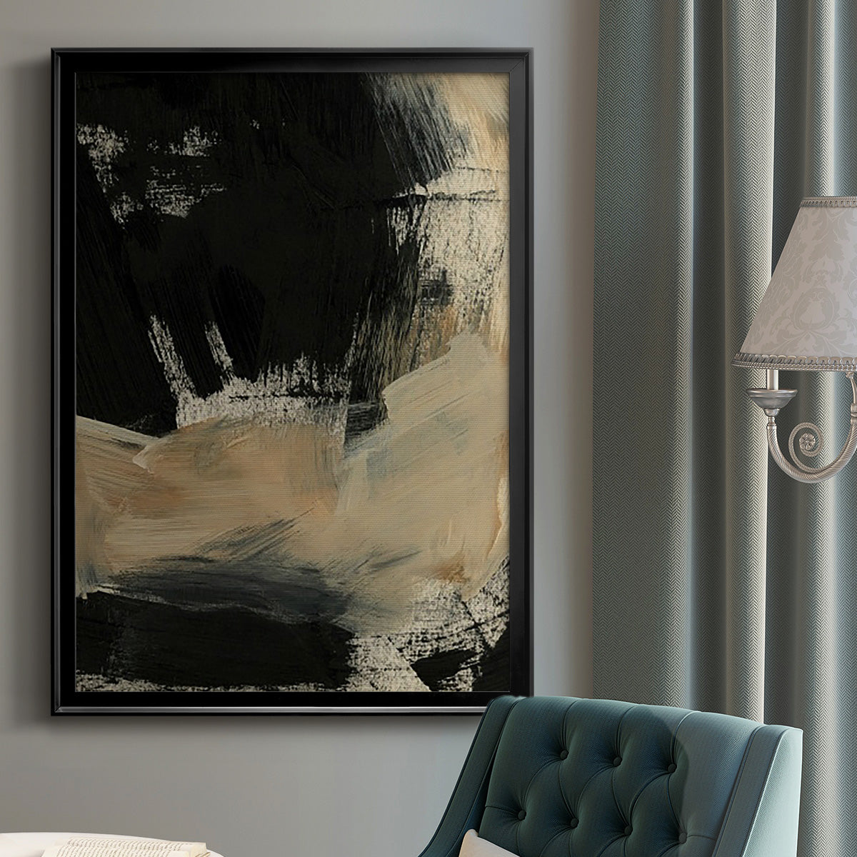 Baked Paintstrokes VI - Modern Framed Canvas Print