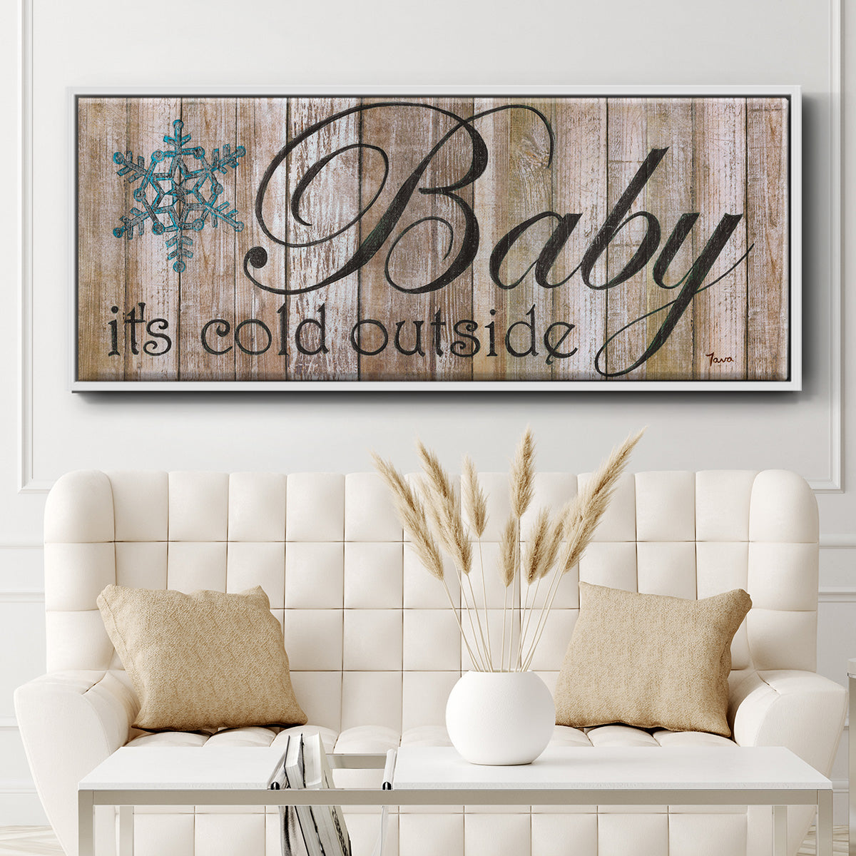 Baby It's Cold - Floater Framed Canvas Print